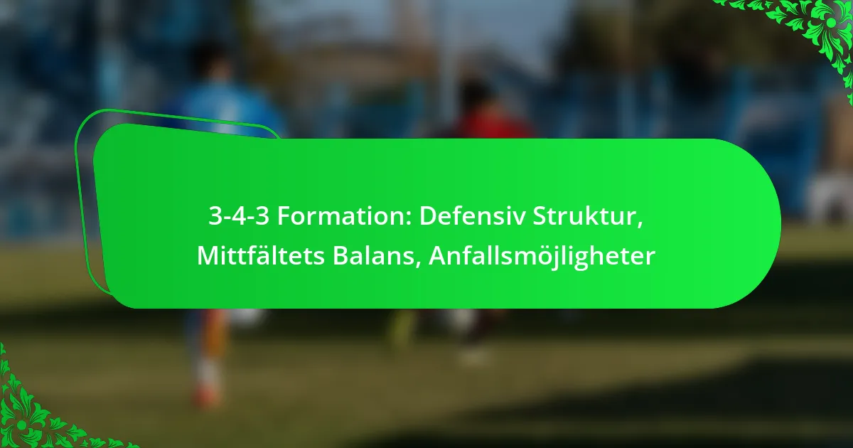 3-4-3 Formation: Defensiv Struktur, Mittfältets Balans, Anfallsmöjligheter