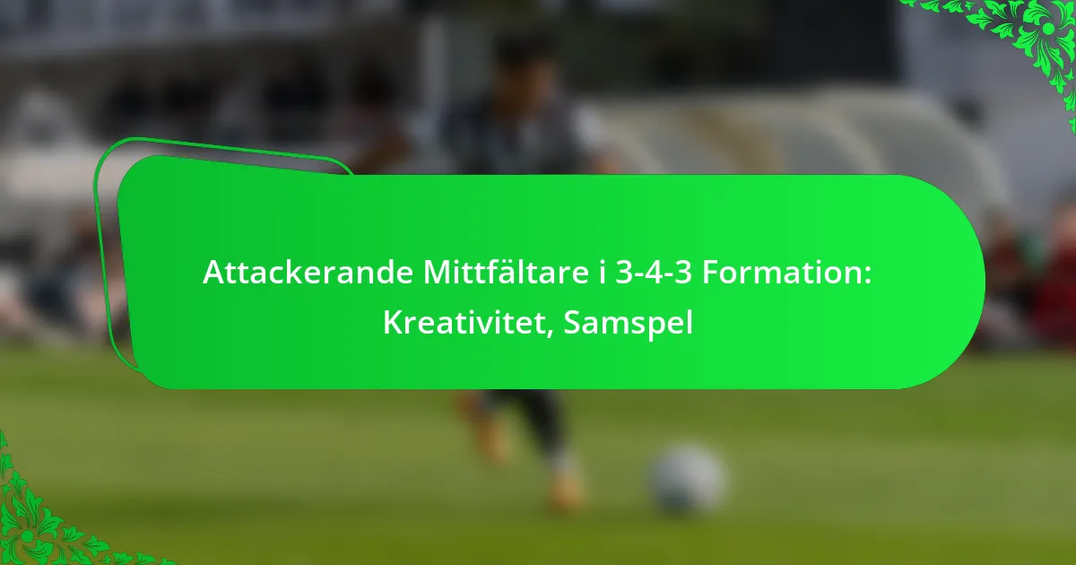 Attackerande Mittfältare i 3-4-3 Formation: Kreativitet, Samspel